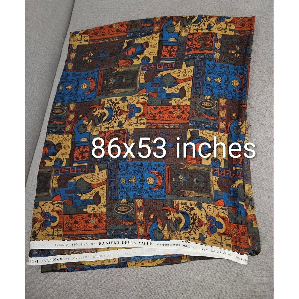 Italian Silk fabric Raniero‎ Della Valle handpainted unique rare oneofakind